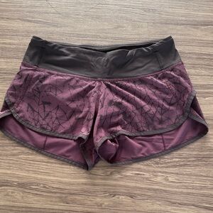 lululemon athletica Purple and Black Athletic Speed Up Shorts